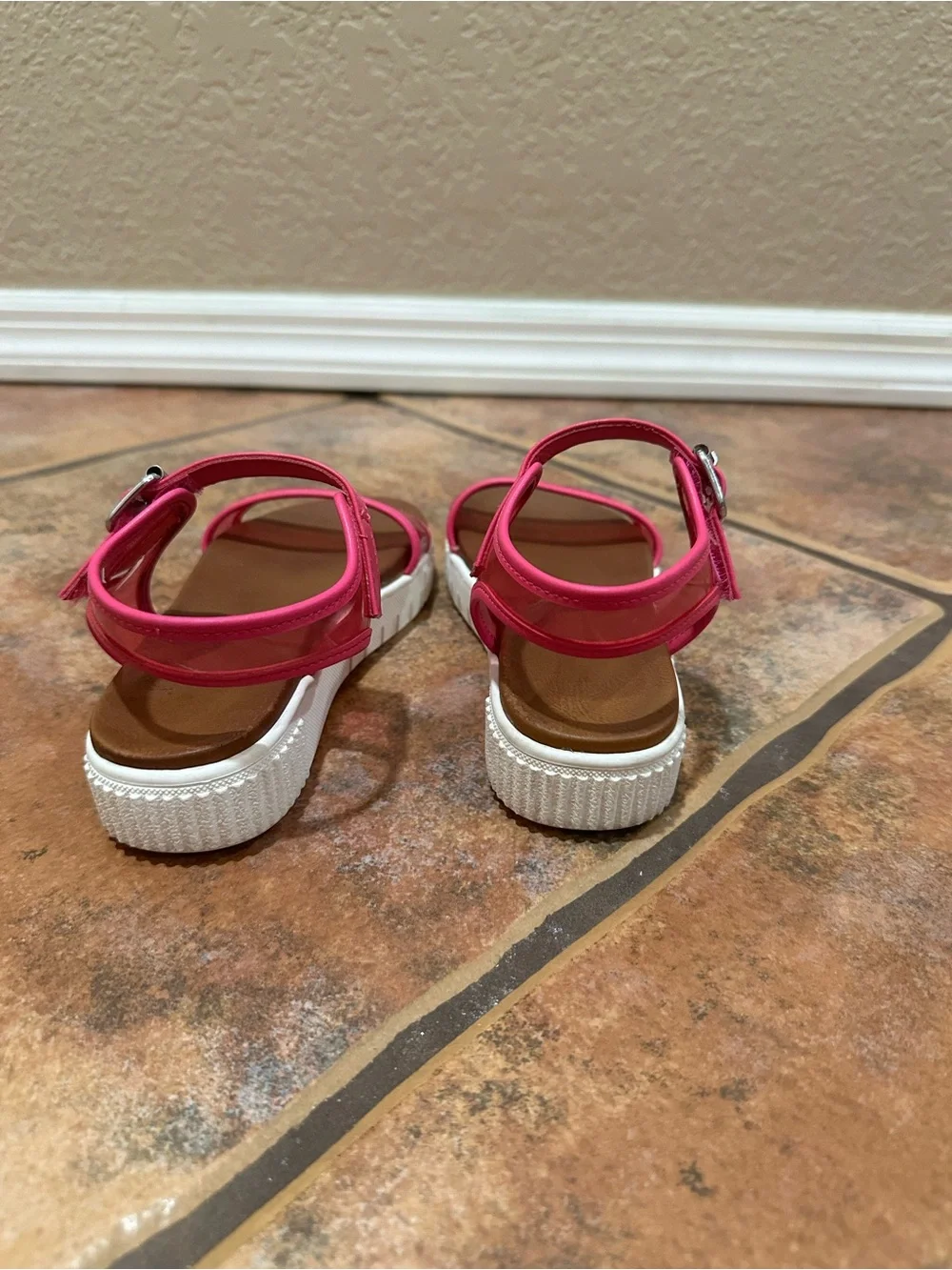 MIA Kids Pink Jelly Platform Sandals | Size 1